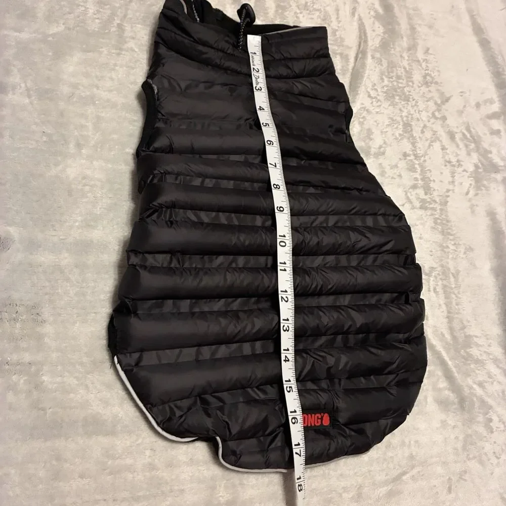 Kong Large Black Dog Parachute Puffer Jacket Reflective Waterproof Coat Size M